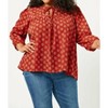 Women's Tie Neck Floral Printed Peasant Top - Plus - Hayden LA - 4 of 4