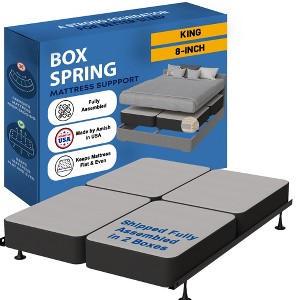 Continental Sleep, 8-Inch Fully Assembled Wood Split Traditional Box Spring/Foundation for Mattress Set, - 1 of 4