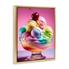 Stupell Industries Rainbow Hued Sundae Dessert Black Framed Floater Canvas Wall Art - 3 of 4