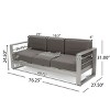 3-Seater Modern Aluminum Outdoor Patio Sofa with Convertible Tray and Khaki Cushions for Backyard-The Pop Home - 4 of 4