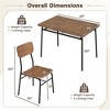 Resenkos Kitchen Table and Chairs Sets,Dining Table Set,5-Piece Table Set for 4 with Metal Frame and Storage Rack-Brown - 3 of 4