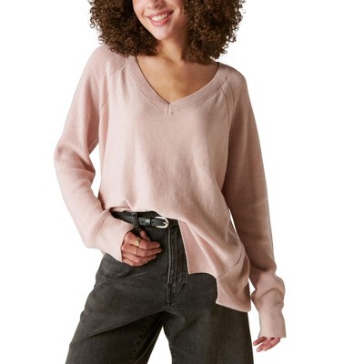 Lucky Brand Womens Soft V-Neck Pullover Sweater
