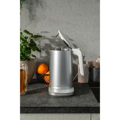 Silver 1-Liter Stainless Steel Electric Kettle with Cool Touch