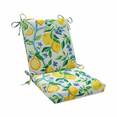 Pillow Perfect - 36.5 X 18 Indoor Outdoor Squared Corners Chair Cushion  Islamorada Blue/green : Target