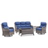 Gymojoy Outdoor Patio Sofa Chairs Coffee Table with Swivel Chairs for Garden  Yard - 3 of 4