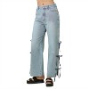 Women's Tie Detail Denim Jeans - day + moon - 3 of 4
