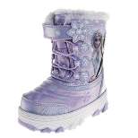 Disney Girls’ Frozen Winter Boots - Elsa and Anna Fur Trim Snow Boots - Silver Purple Light Blue - Size 6-12 (Toddler / Little Kid)