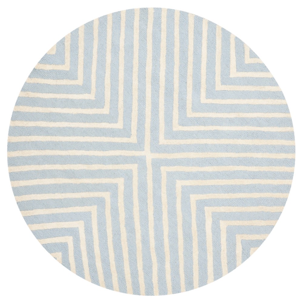 6' Geometric Area Rug Light Blue/Ivory - Safavieh