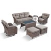 Belord Outdoor Patio Furniture Set with 5" Thick Cushions, Brown Wicker 7 Piece Patio Furniture Set with Swivel Gliding Rocker Chairs and Sofa Couch - 4 of 4