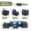 7-Piece Patio Furniture Set with Cushions, PE Rattan Wicker Sectional Sofa Set with Glass Coffee Table, Adjustable Layout for Outdoor & Indoor Use - 2 of 4