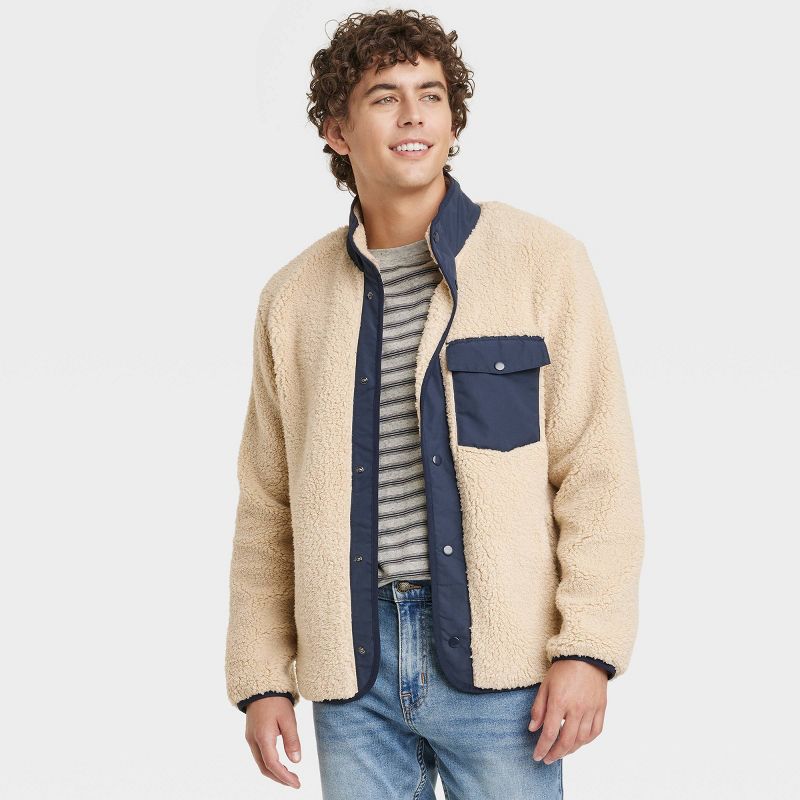 Men's High Pile Fleece Faux Fur Jacket - Goodfellow & Co™, 1 of 7