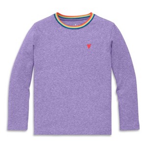 Primary Kids Long Sleeve Heathered Embroidered Heart Tee - 1 of 2