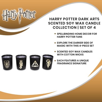 Black Soy Wax Scented Candle Set with Wizard Symbols