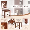 Tangkula Dining Chairs Set of 2 w/Solid Rubber Wood Frame Elegant Hollowed Backrest - 3 of 4