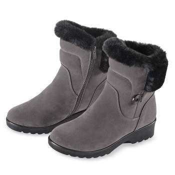 Collections Etc Faux Fur Trim Ice Gripperboots
