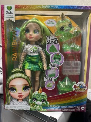 Rainbow High Jade Green With Slime Kit & Pet 11'' Shimmer Doll With Diy  Sparkle Slime, Magical Yeti Pet And Fashion Accessories : Target