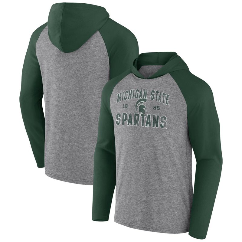 NCAA Michigan State Spartans Men&#39;s Gray Lightweight Hooded Sweatshirt, 1 of 4