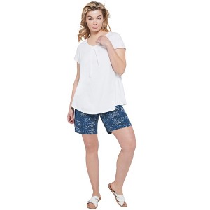 ellos Plus Size Twisted V-Neck Tee - 1 of 4