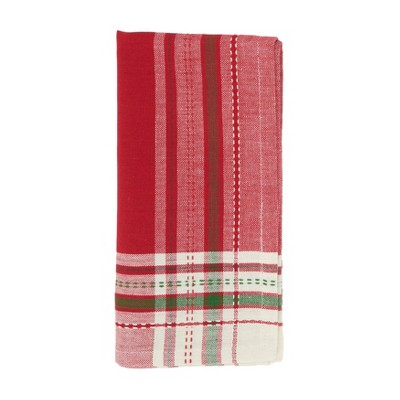 Holiday Red and Green Cotton Placemat and Napkin Set, 8-Piece