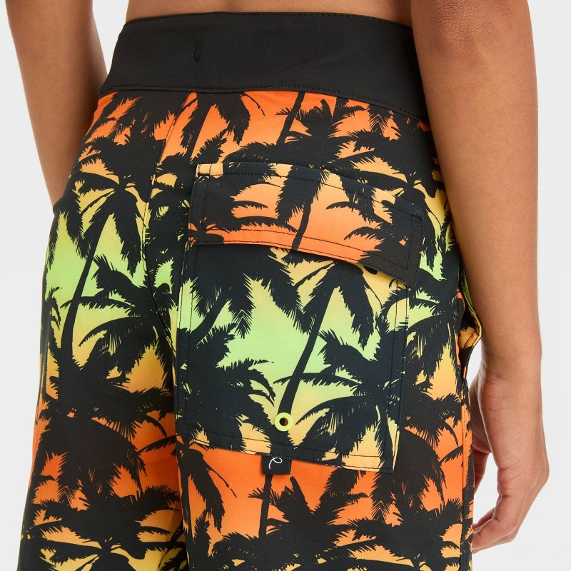 Boys&#39; Ombre Palm Leaf Printed Swim Shorts - art class&#8482; Gold, 2 of 4