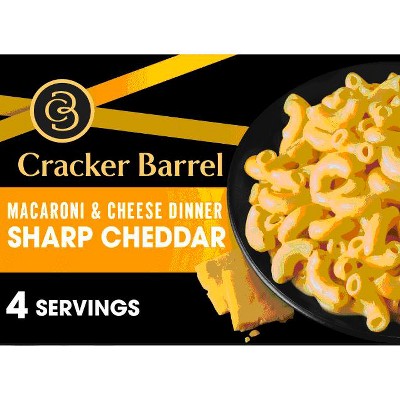 Cracker Barrel Sharp Cheddar Mac N Cheese Macaroni and Cheese Dinner, 14 oz Box (Pack of 4)