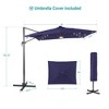 Sonkuki 10x8FT Round Offset Outdoor Patio Solar LED Cantilever Umbrella w/Aluminium Pole, 360° Rotation and Canopy Angle Adjustment - 3 of 4