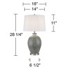 360 Lighting Ainsworth 28 1/4"H Textured Silver Glaze Ceramic Table Lamp Set of 2 - 4 of 4