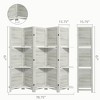 Aghana Digitals 5-Panel Paulownia Wood Room Divider with 3 Shelves, Foldable Privacy Screen, - 3 of 4