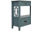PAGED Vintage Solid Pine Console Table with 4 Drawers & 1 Storage Shelf, 36" Farmhouse Entryway Table, Mixed Handle Design Sofa Table - 4 of 4