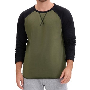 INSPIRE CHIC Men's Long Sleeve Tops Color Block Casual Raglan T-Shirt - 1 of 4