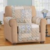 Collections Etc Tonal Floral Patchwork Scalloped Edge Furniture Cover - 2 of 3