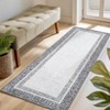 Indoor Modern Bordered Solid Color Area Rugs Ultra Soft Washable Low Pile Non Slip Carpet for Living Room Bedroom Thin Floor Mat - 3 of 4
