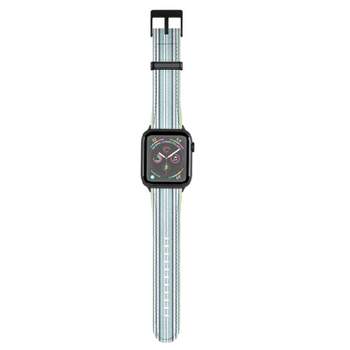 Sheila Wenzel-Ganny Lavender Mint Blue Stripes 42mm/44mm Black Apple Watch Band - Society6