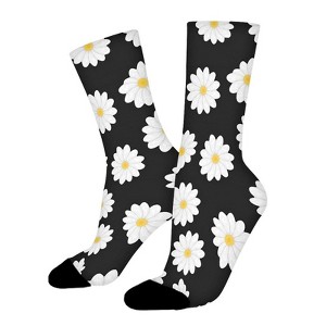 Daisy Pattern Women Printed Crew Socks Funny Funky Socks Soft Polyester Novelty Gifts for Artists Men - 1 of 1