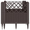 vidaXL Garden Planter with Pegs Brown 17.1"x17.1"x17.1" PP - 4 of 4
