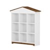FONTOI Nightstand with Nine Storage Compartments, Three-layer Storage Shelf, Storage Rack for Bedroom, Brown&White, 12"*47.4"*38.6" - 4 of 4