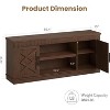 Farmhouse TV Stand for 70/75 Inch TVs, 69 in Long Entertainment Center w/ 2 Door &Open Storage Shelf, Rustic Fluted Television Consoles Stands - 2 of 4