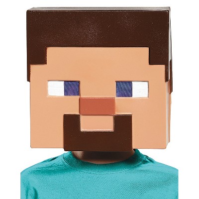 Adult Minecraft Steve Vacuform Costume Mask -  - Beige