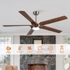 Parrot Uncle 65" Modern Satin Nickel Indoor 3-Color Temperature Integrated LED Ceiling Fan - 2 of 4