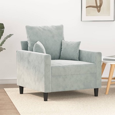 vidaXL Sofa Chair Light Gray 23.6 in. Velvet