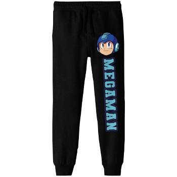 Bioworld Mega Man Character and Title Logo Youth Black Graphic Jogger Pants