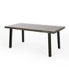 68'' Aluminum Dining Table, Modern Industrial Outdoor Patio Dining Table,  Rectangle Table Dining With Steel Frame-Coolbibila - 3 of 4