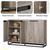 55" Modern Buffet Cabinet with 4 Doors & Shelves - Coffee Bar & Storage, Grey - 3 of 4