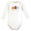 Hudson Baby Infant Girl Cotton Long-Sleeve Bodysuits, Leopard Pumpkin - 3 of 4