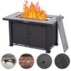 44 Inch Propane Outdoor Fire Pit Table, 50000BTU , Slate Tabletop with Hidden Ignition, Glass Stones & Rain Cover for Garden Patio Outdoor Use - 3 of 4