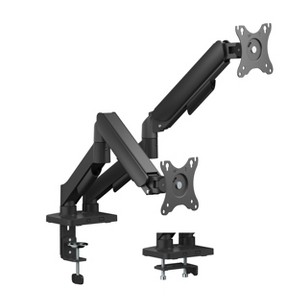 Emerald Gas Spring Dual Monitor Mount for 13"-32" Screens, Full Motion Arms with Clamp or Grommet Base, VESA 75x75-100x100mm - 1 of 4