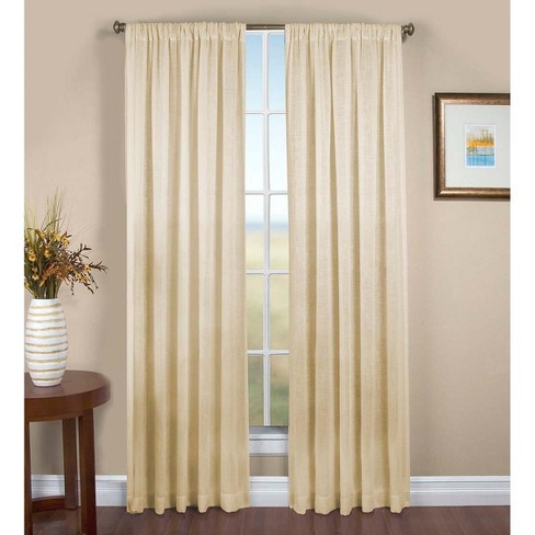 Single Sheer Linen Window Curtain Panel W Rod Pocket 52 W X 63