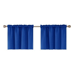 Deconovo Rod Pocket Solid Window Valance Curtains (2 Panels, Light Filtering, OEKO-TEX Certified) - 1 of 4