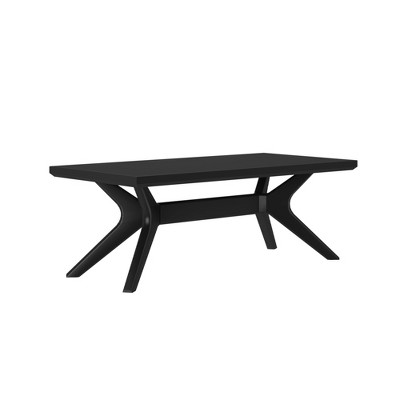 Verso Black Solid Pine Wood Rectangular Coffee Table, 48 Inch