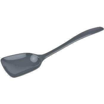 Gourmac Hutzler 11 Inch Melamine Flat-Front Spoon, Steel Gray